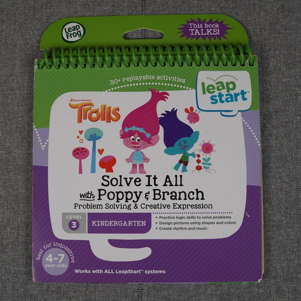 LeapFrog LeapStart Trolls Solve It All Poppy Branch Level 3 Kindergarten Book